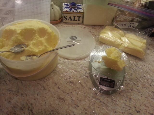 portioning out the butter
