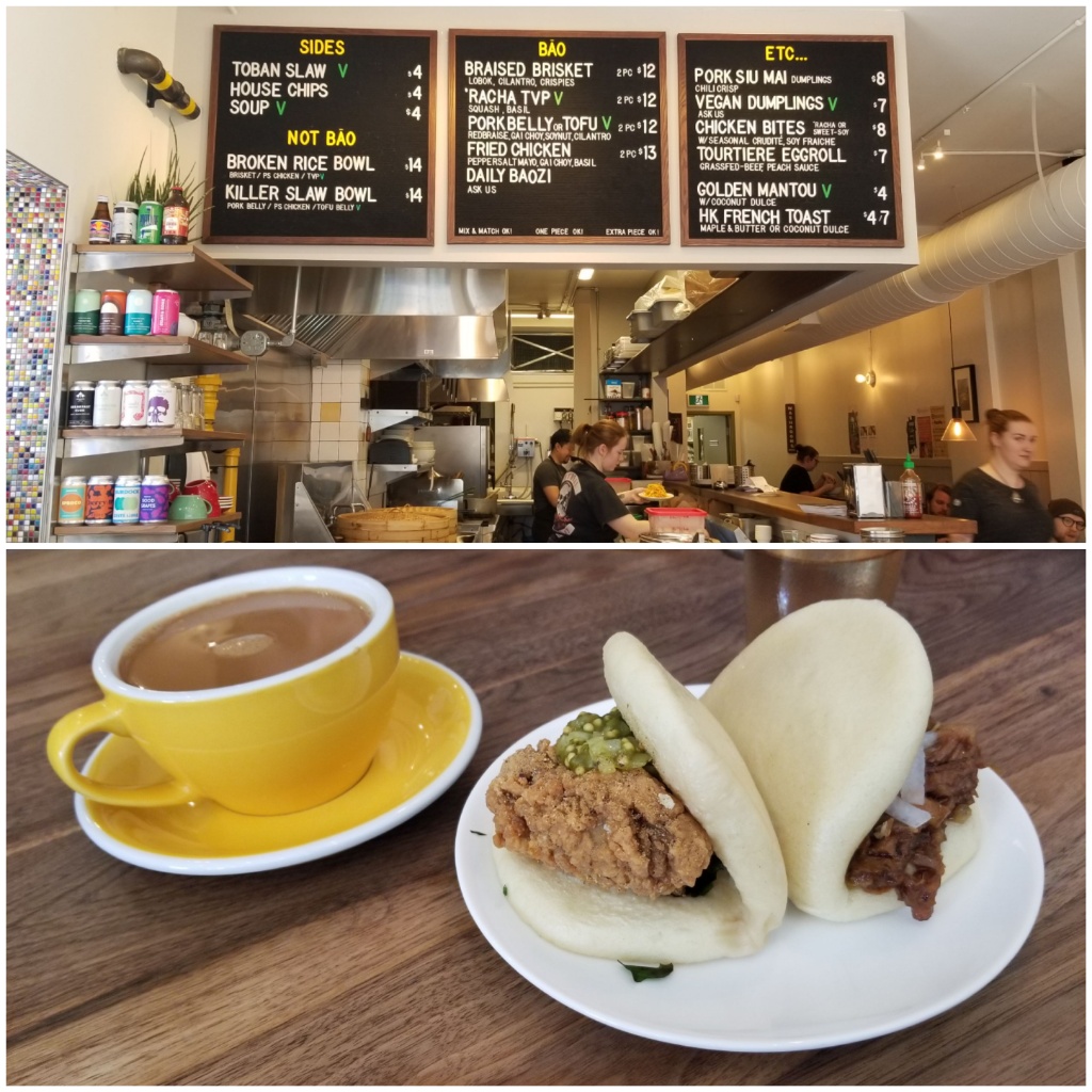 milk tea and bao at Gongfu Bao