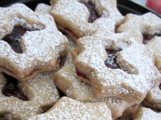 Linzer butterfly cookies